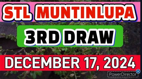 STL MUNTINLUPA RESULT TODAY 3RD DRAW DECEMBER .